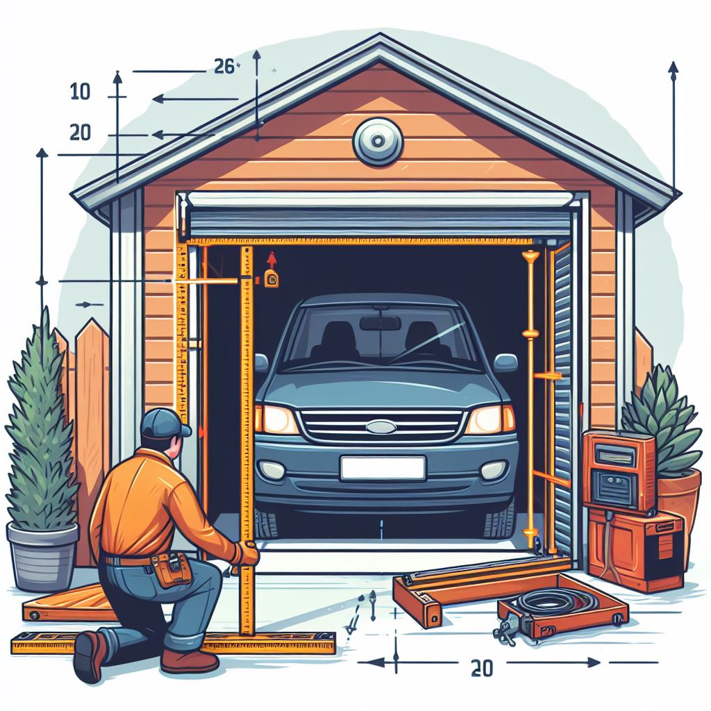 Illustration demonstrating ideal backroom clearance for Garage Door installation Designer